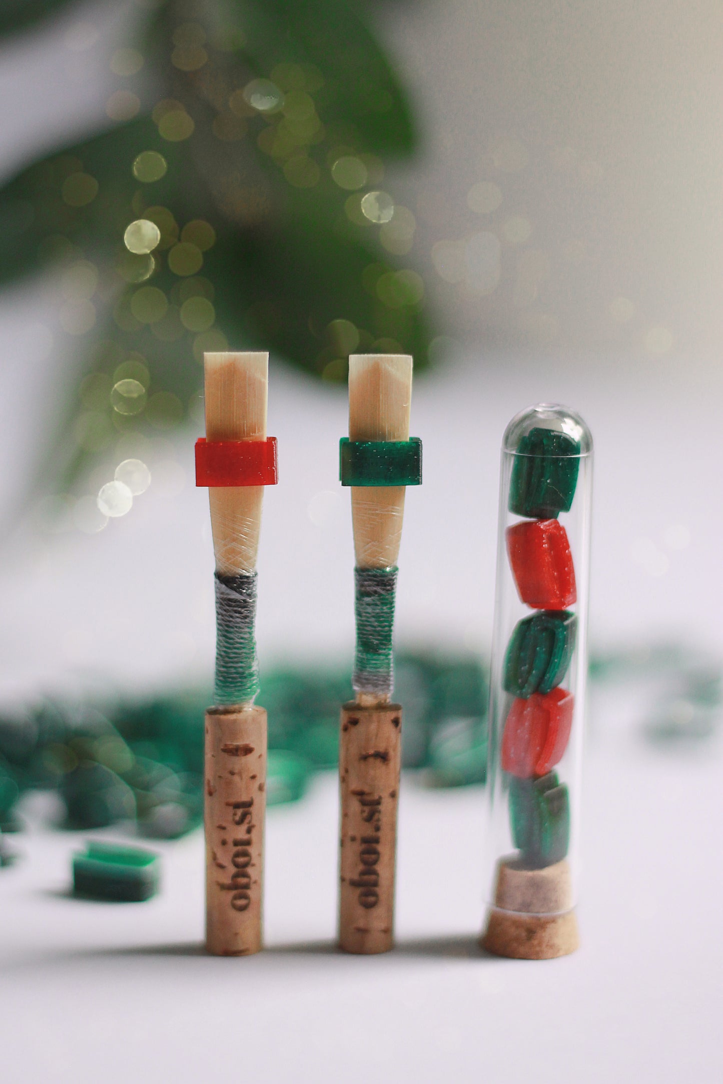 Christmas oboe reed clamps